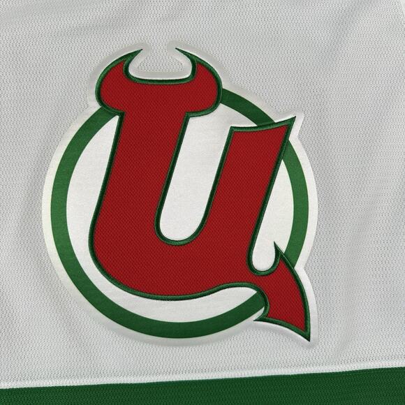 Utica Devils Jersey Youth Small White Red Stitch Logo AHL CCM - Picture 11 of 16